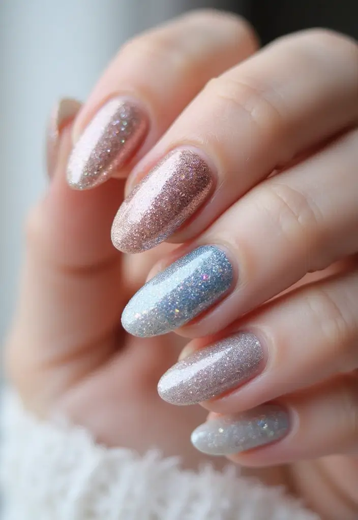 35 Gel Nail Ideas for Shiny - 8. Glitter Galore