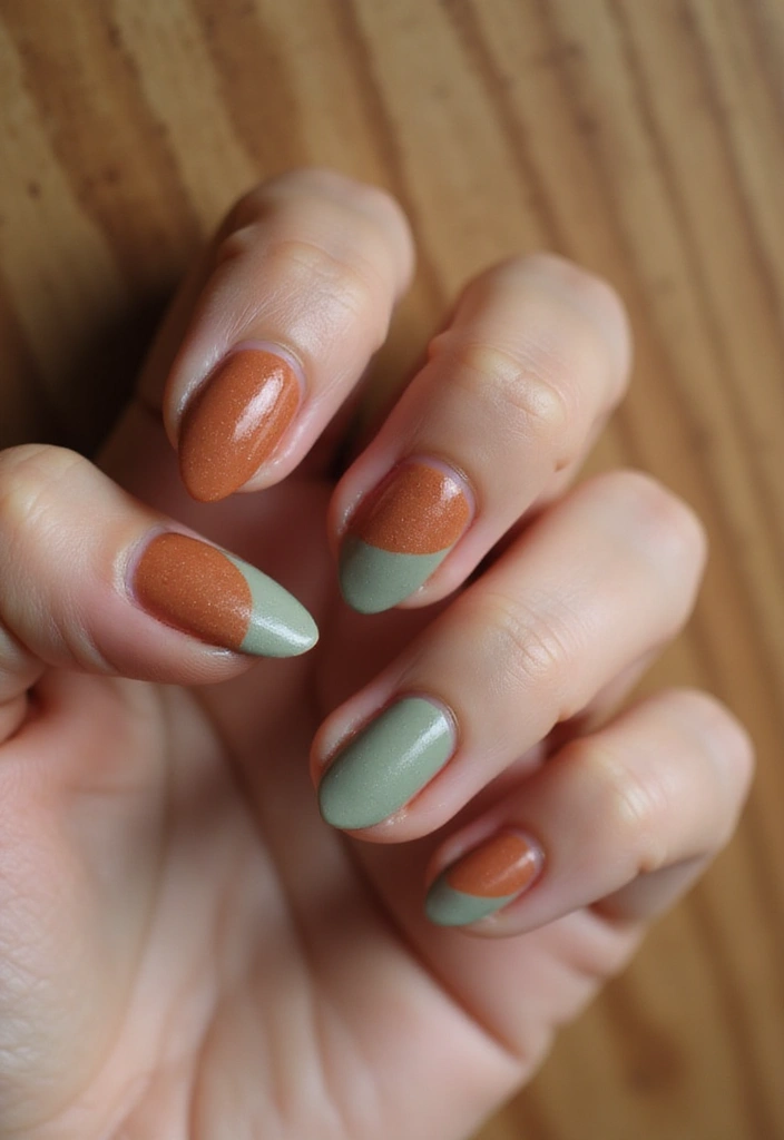 35 Medium Nail Ideas for Beautiful Harmony - 1. Earthy Tones with Natural Textures