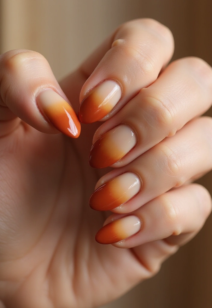 35 Medium Nail Ideas for Beautiful Harmony - 6. Earthy Ombre with Natural Pigments