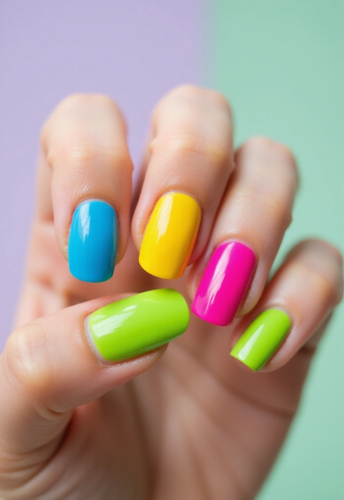 35 Must-Try Spring Nails for 2025's Hottest Seasonal Trends - 18. Spring Color Blocking