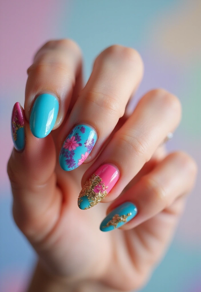 35 Must-Try Spring Nails for 2025's Hottest Seasonal Trends - 23. Mixed Media Madness
