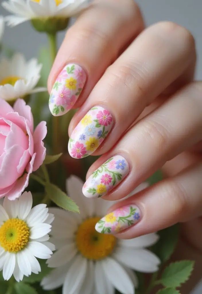 35 Must-Try Spring Nails for 2025's Hottest Seasonal Trends - 6. Floral Fantasies