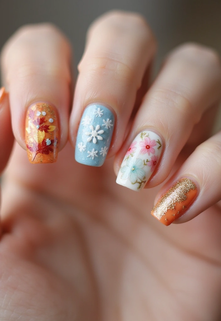35 Nail Polish Ideas for Colorful: Coated Creativity - 17. Seasonal Designs