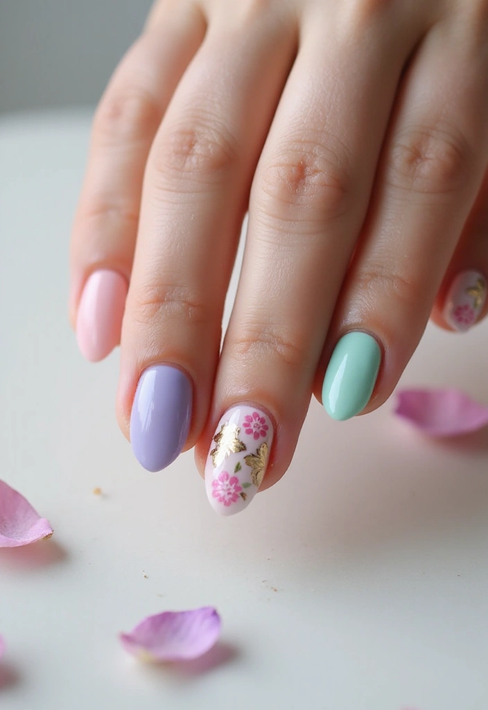 35 Nail Polish Ideas for Colorful: Coated Creativity - 2. Floral Nail Art