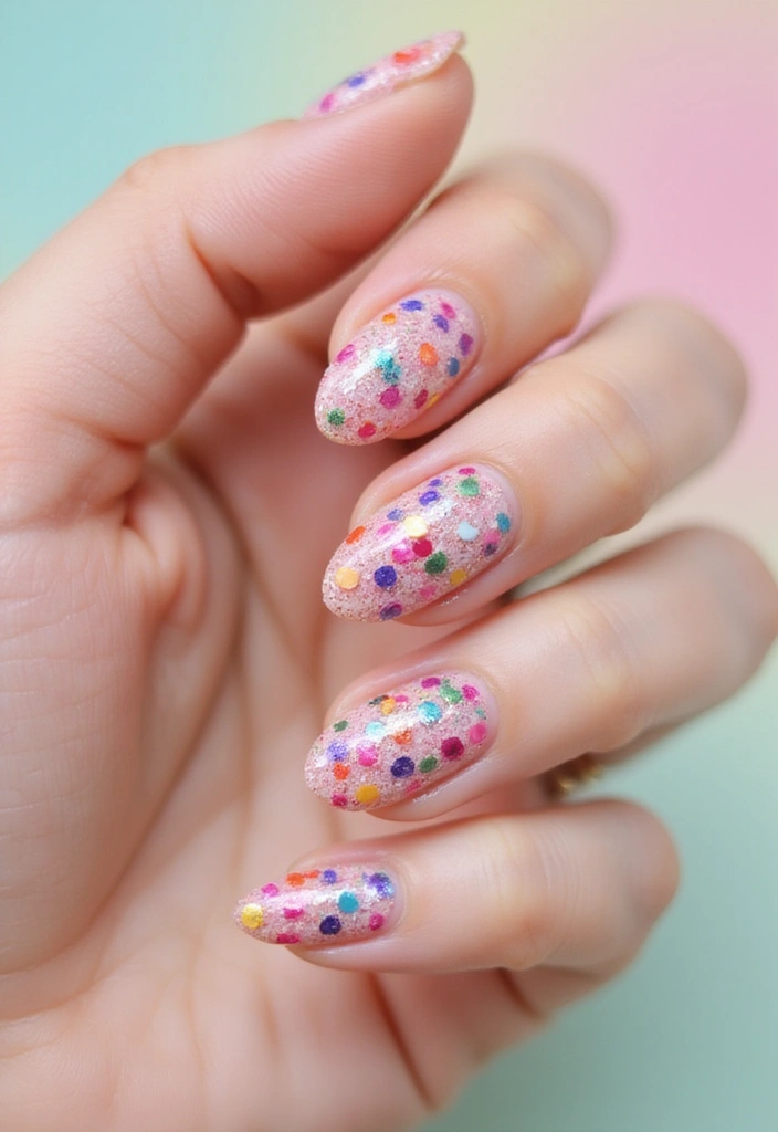 35 Nail Polish Ideas for Colorful: Coated Creativity - 26. Decorative Confetti