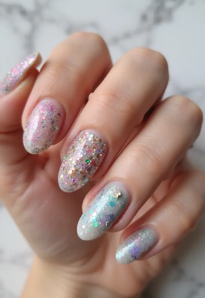 35 Nail Polish Ideas for Colorful: Coated Creativity - 29. Seasonal Sparkle