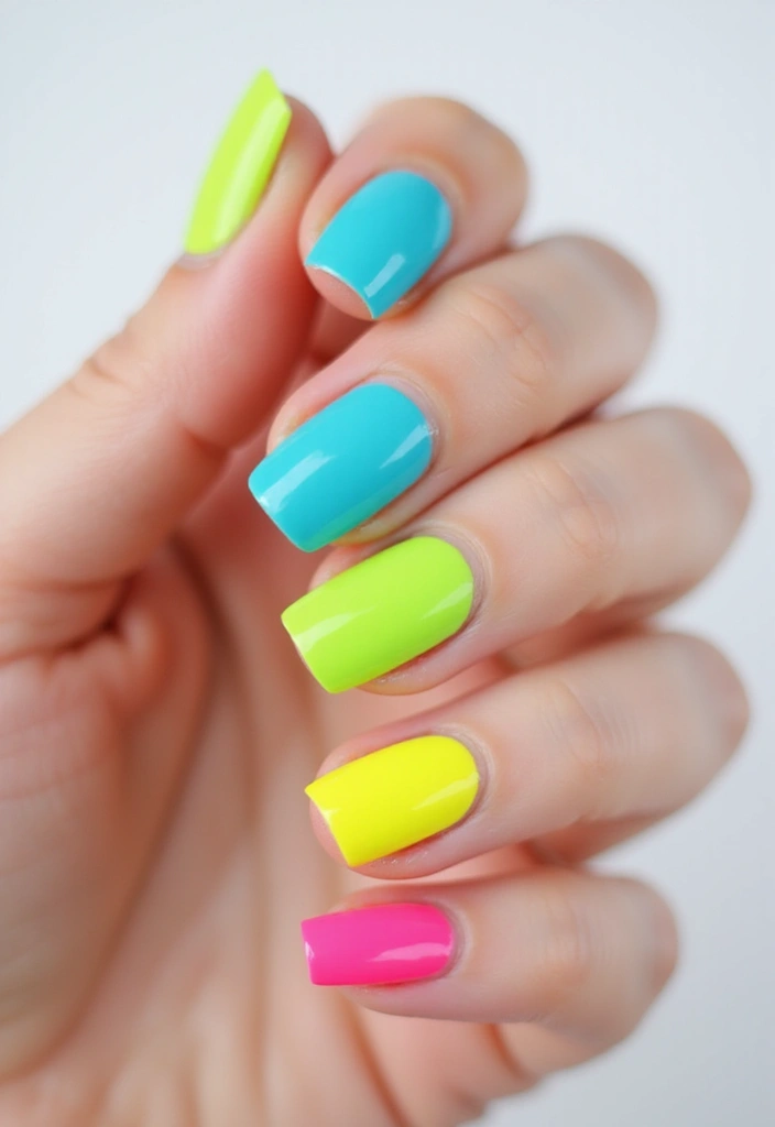 35 Nail Type Ideas for Matching Your Lifestyle and Lustrous Dreams - 16. Neon Eco-Friendly Polishes: Bright and Bold