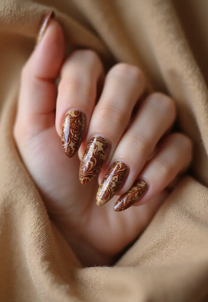 35 Nail Type Ideas for Matching Your Lifestyle and Lustrous Dreams - 18. Henna-Inspired Nail Art: Cultural Elegance
