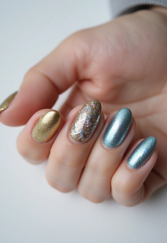 35 Nail Type Ideas for Matching Your Lifestyle and Lustrous Dreams - 19. Metallic Nail Art: Shine with Integrity
