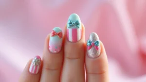 35 Playful Nails with Bows for Irresistibly Girly Charm