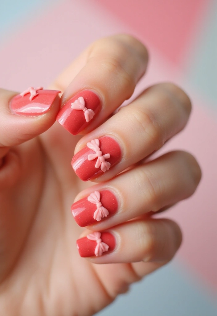 35 Playful Nails with Bows for Irresistibly Girly Charm - 6. 3D Bow Embellishments