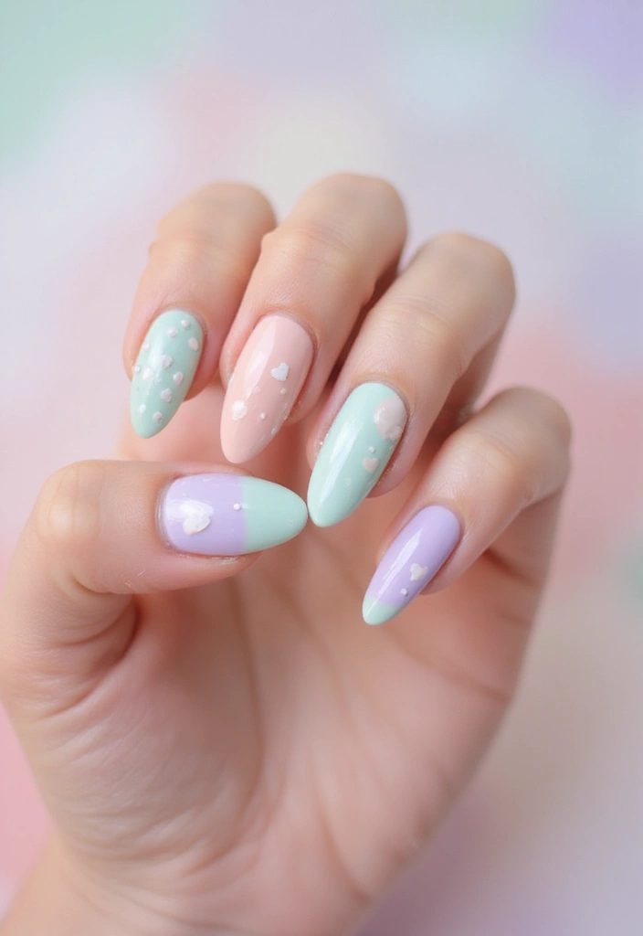 35 Sharp Stiletto Nail Ideas for Daring - 21. Pastel Palette