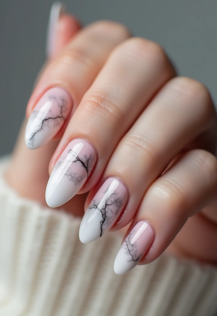 35 Simple Nail Design Ideas for Understated Elegance - 10. Marble Effect