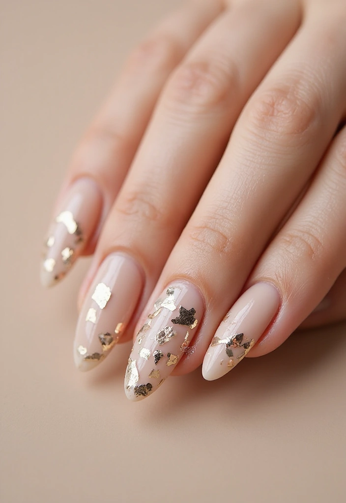 35 Simple Nail Design Ideas for Understated Elegance - 12. Chic Metallic Foil