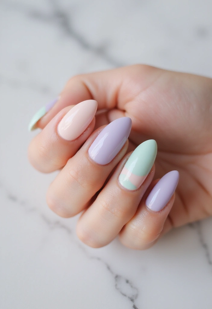 35 Simple Nail Design Ideas for Understated Elegance - 14. Subtle Color Blocking