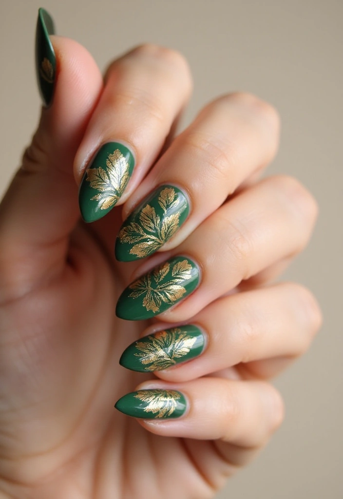35 Simple Nail Design Ideas for Understated Elegance - 29. Textured Leaves
