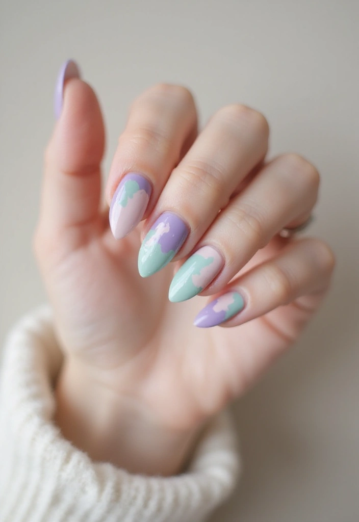 35 Simple Nail Design Ideas for Understated Elegance - 30. Light Wash Watercolors