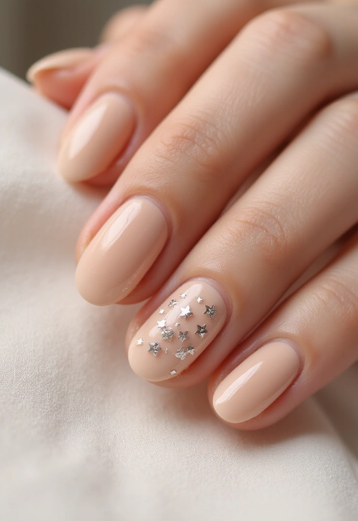 35 Simple Nail Design Ideas for Understated Elegance - 31. Tiny Star Accents