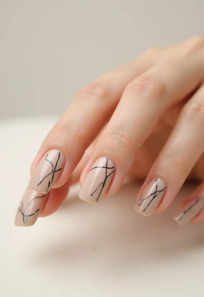 35 Simple Nail Design Ideas for Understated Elegance - 4. Minimalist Line Art
