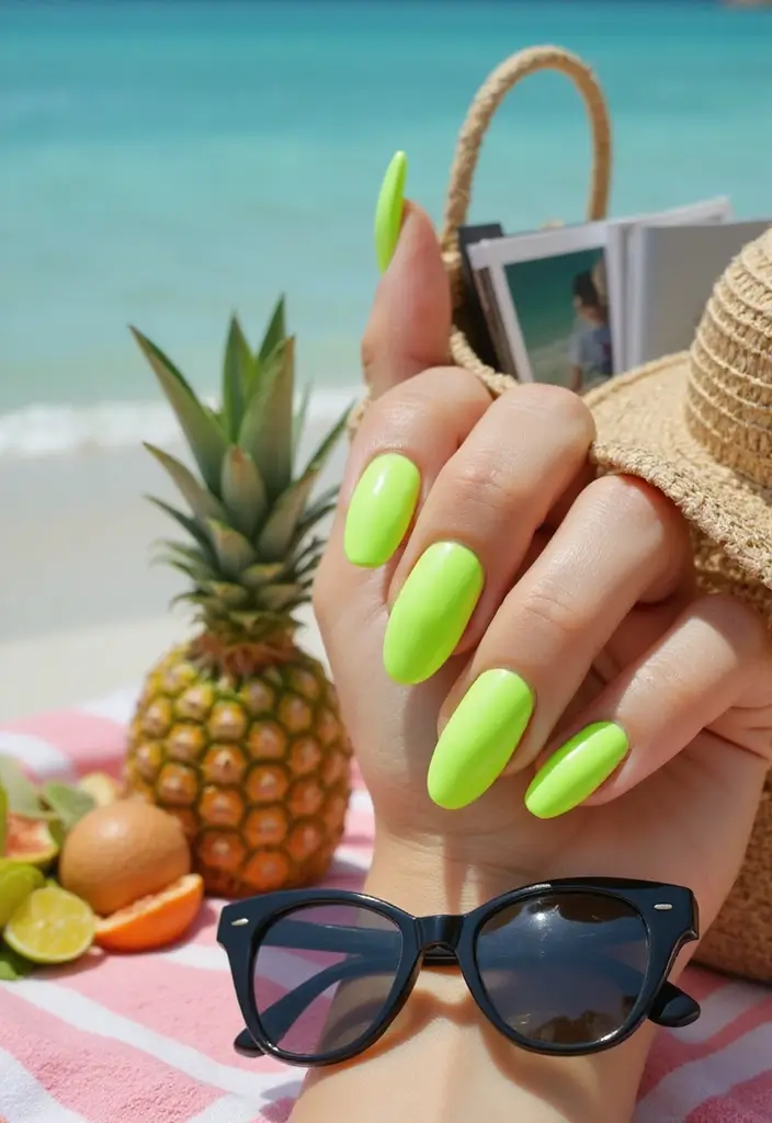 35 Trending Nail Color Ideas for Seasonal Show-Stopping Switches - 16. Neon Lime