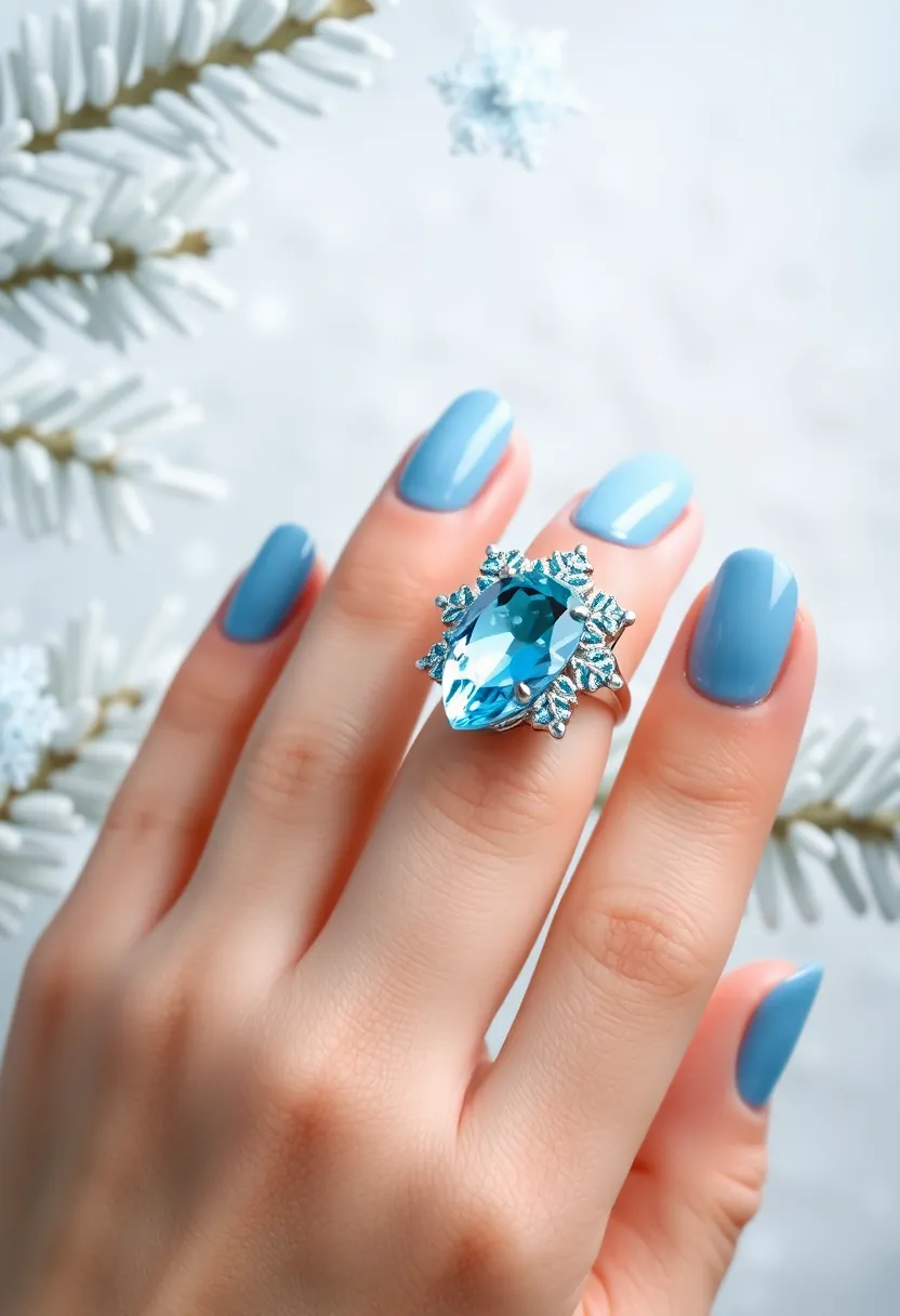 35 Trending Nail Color Ideas for Seasonal Show-Stopping Switches - 19. Icy Blue