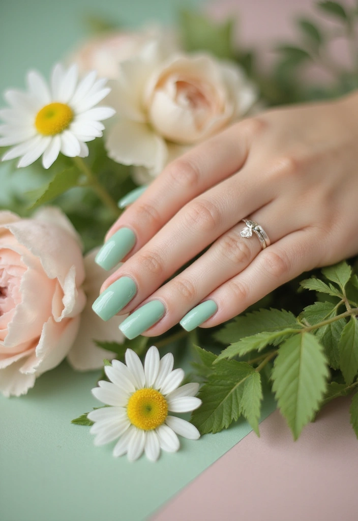 35 Trending Nail Color Ideas for Seasonal Show-Stopping Switches - 2. Sage Green Serenity