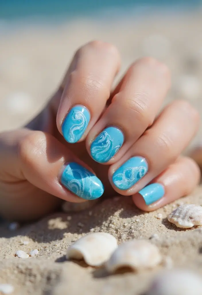 35 Trending Nail Color Ideas for Seasonal Show-Stopping Switches - 3. Ocean Wave Blues