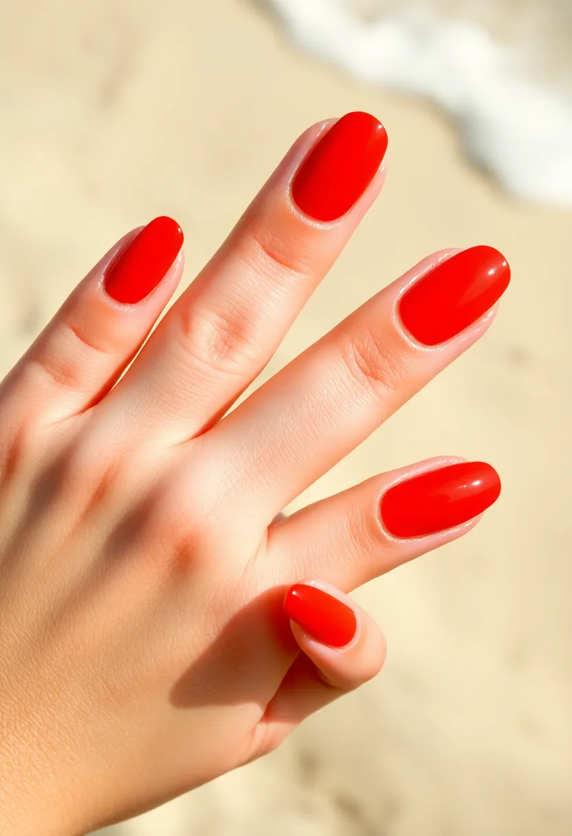 35 Trending Nail Color Ideas for Seasonal Show-Stopping Switches - 30. Fiery Red-Orange