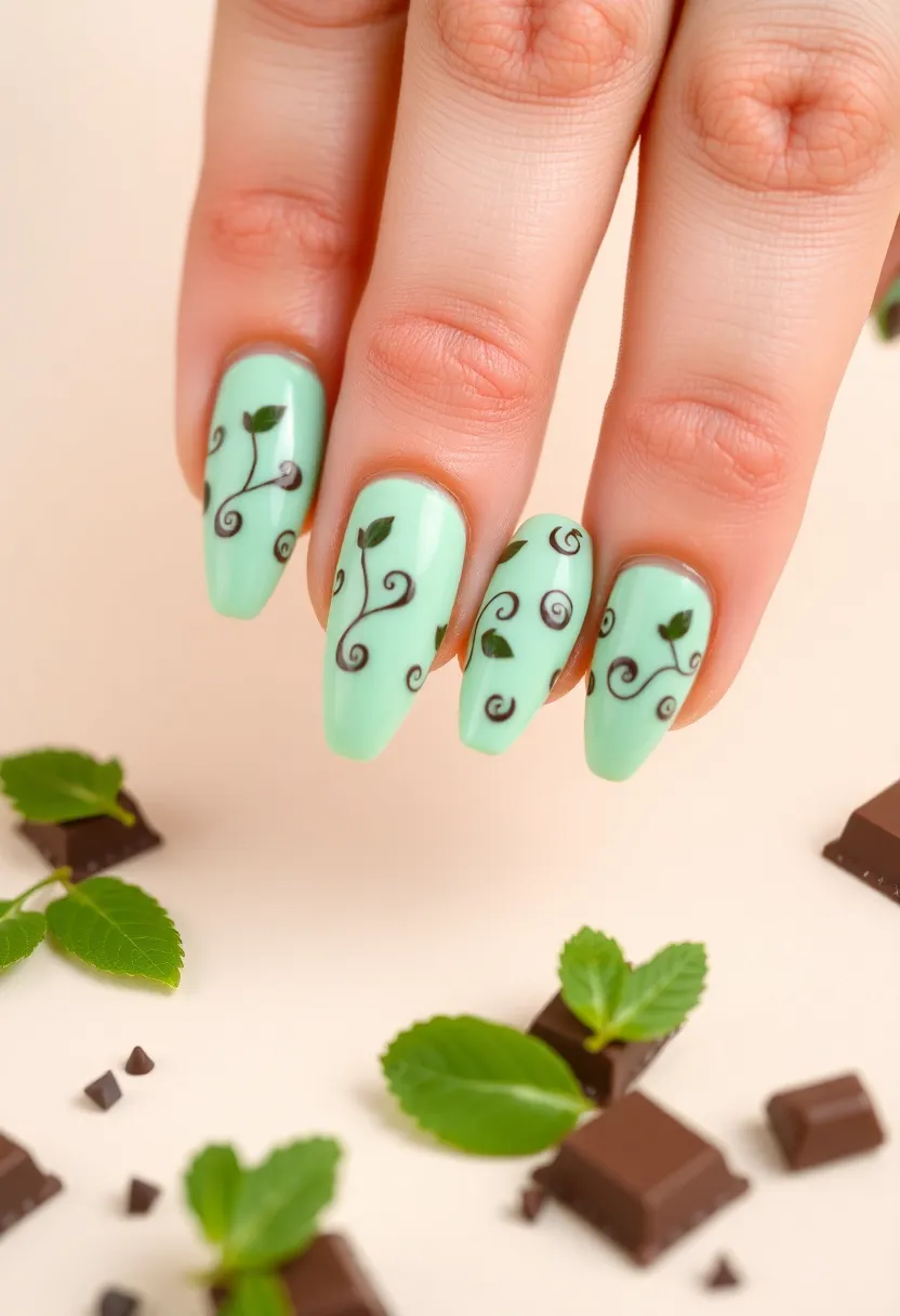 35 Trending Nail Color Ideas for Seasonal Show-Stopping Switches - 33. Mint Chocolate
