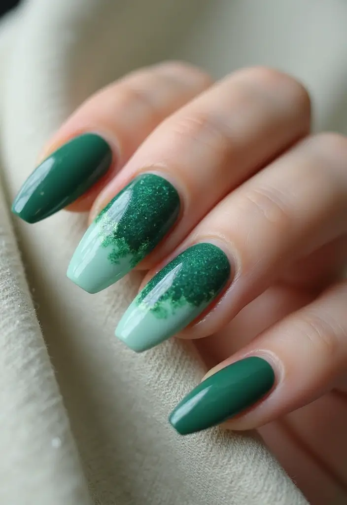 40 Acrylic Green Nail Ideas for Bold Unapologetic Statements - 20. Textured Boucle