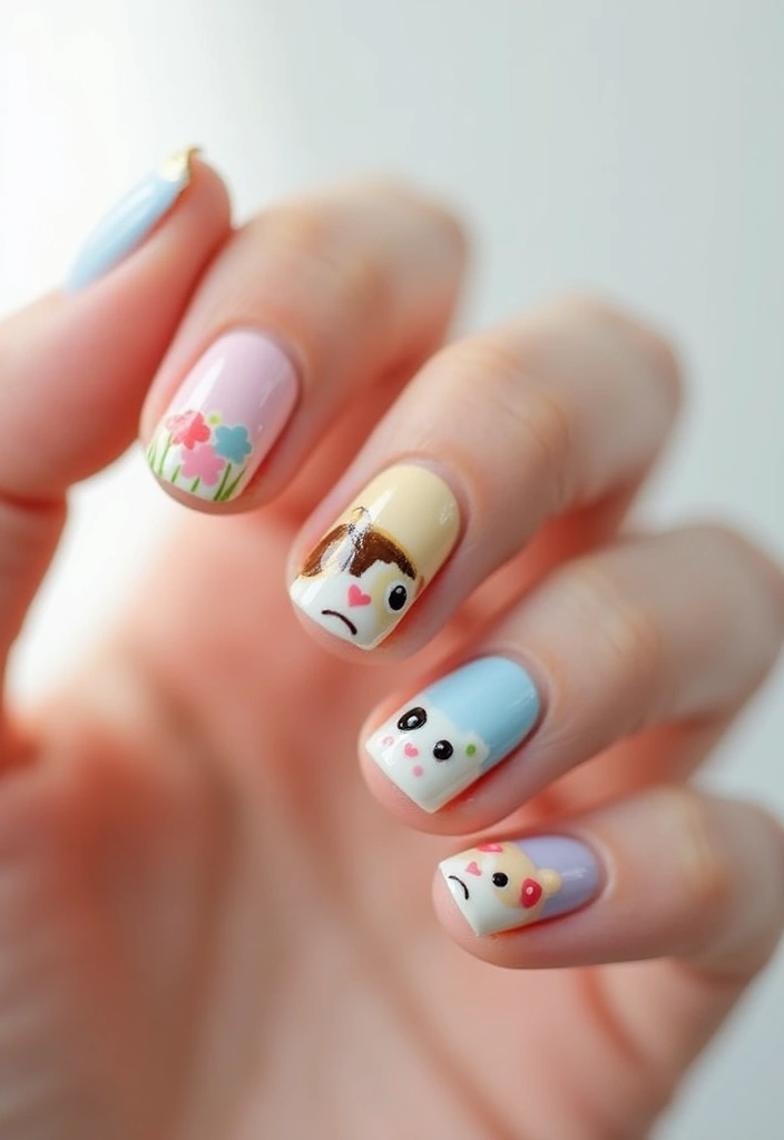 40 Charming Nails with Charms for Personalized Sparkling Magic - 5. Cute Animal Friends