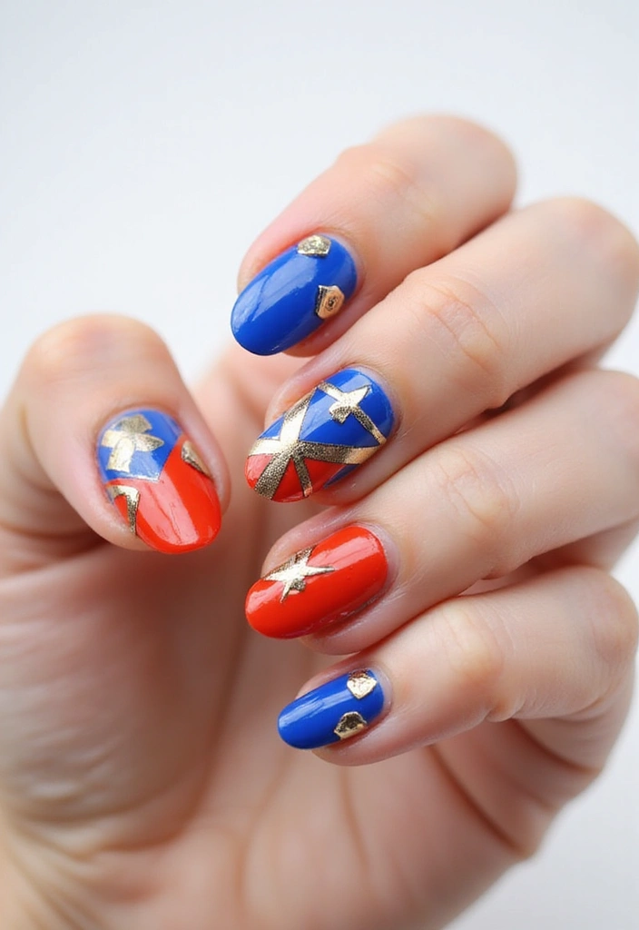 40 Charming Nails with Charms for Personalized Sparkling Magic - 8. Fun Geometric Patterns
