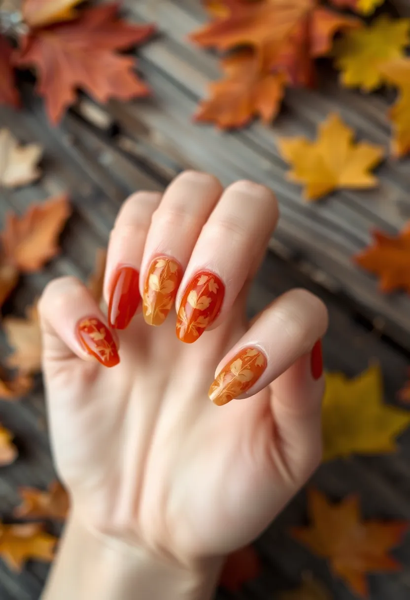 40 Cozy Fall Nail Looks That Capture Autumn's Warm Magic - 25. Sipping Cider