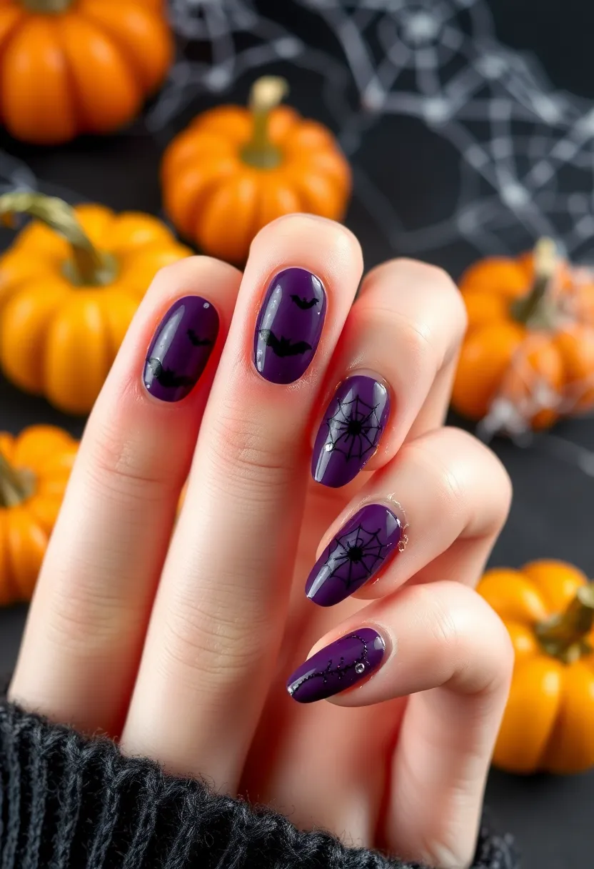 40 Cozy Fall Nail Looks That Capture Autumn's Warm Magic - 29. Spooky Chic