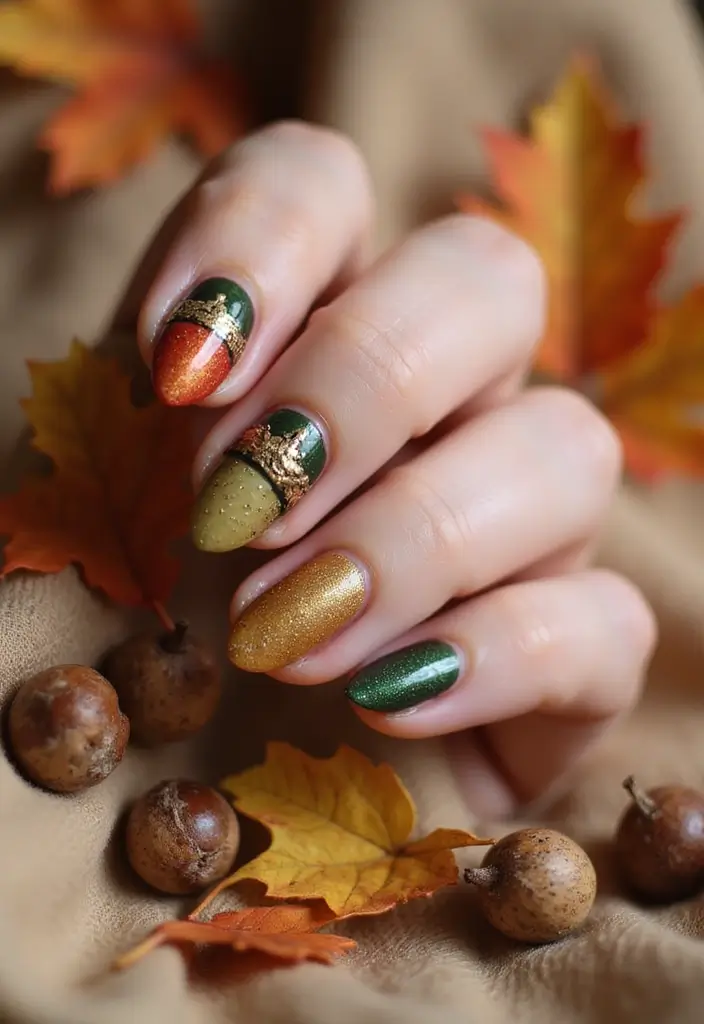 40 Cozy Fall Nail Looks That Capture Autumn's Warm Magic - 7. Whimsical Acorns