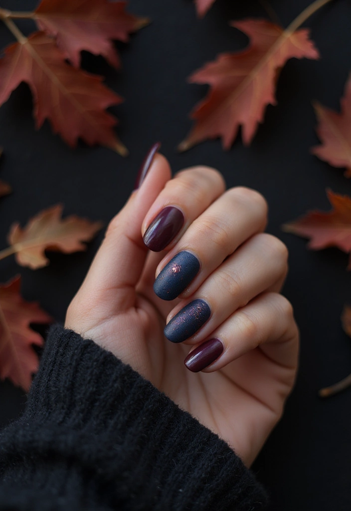 40 Cozy Fall Nail Looks That Capture Autumn's Warm Magic - 8. Dark and Moody
