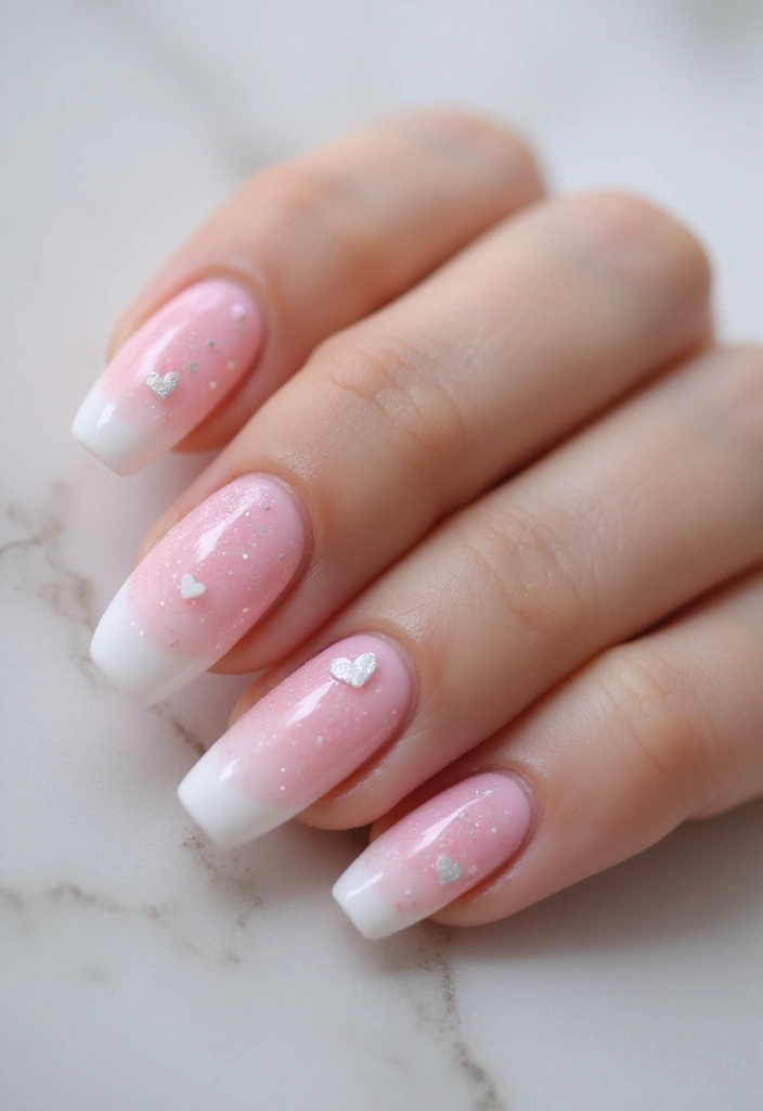 40 Cute Acrylic Nail Ideas for Adorable Hearts - 1. Sweetheart Ombre
