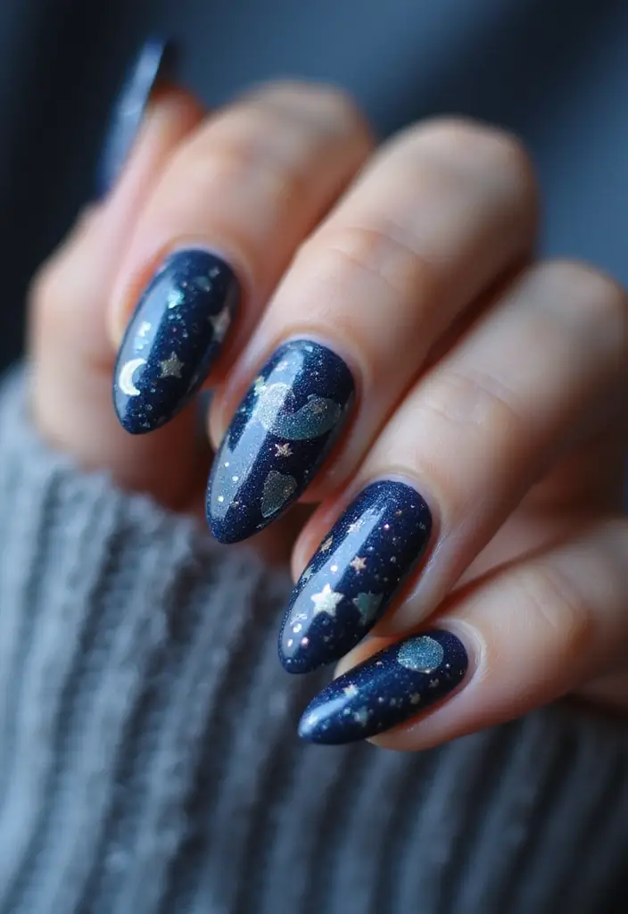 40 Cute Acrylic Nail Ideas for Adorable Hearts - 10. Love You to the Moon