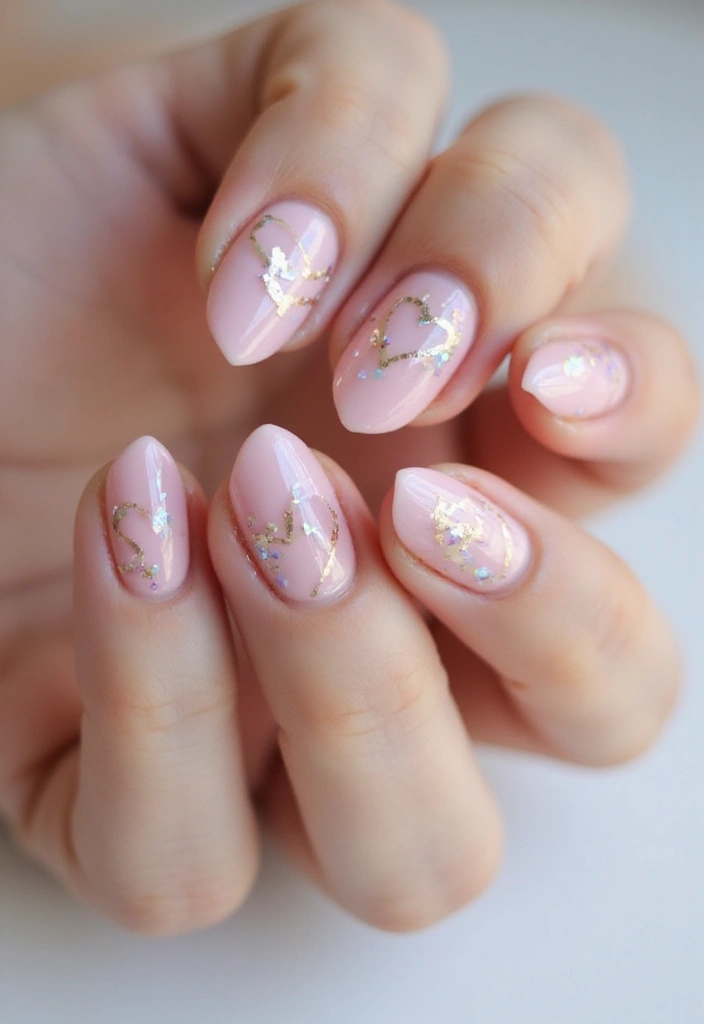 40 Cute Acrylic Nail Ideas for Adorable Hearts - 26. Sparkling Heart Outline