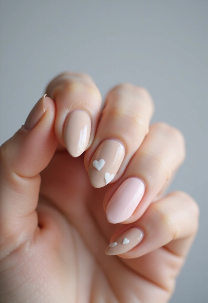 40 Cute Acrylic Nail Ideas for Adorable Hearts - 29. Heart Accents