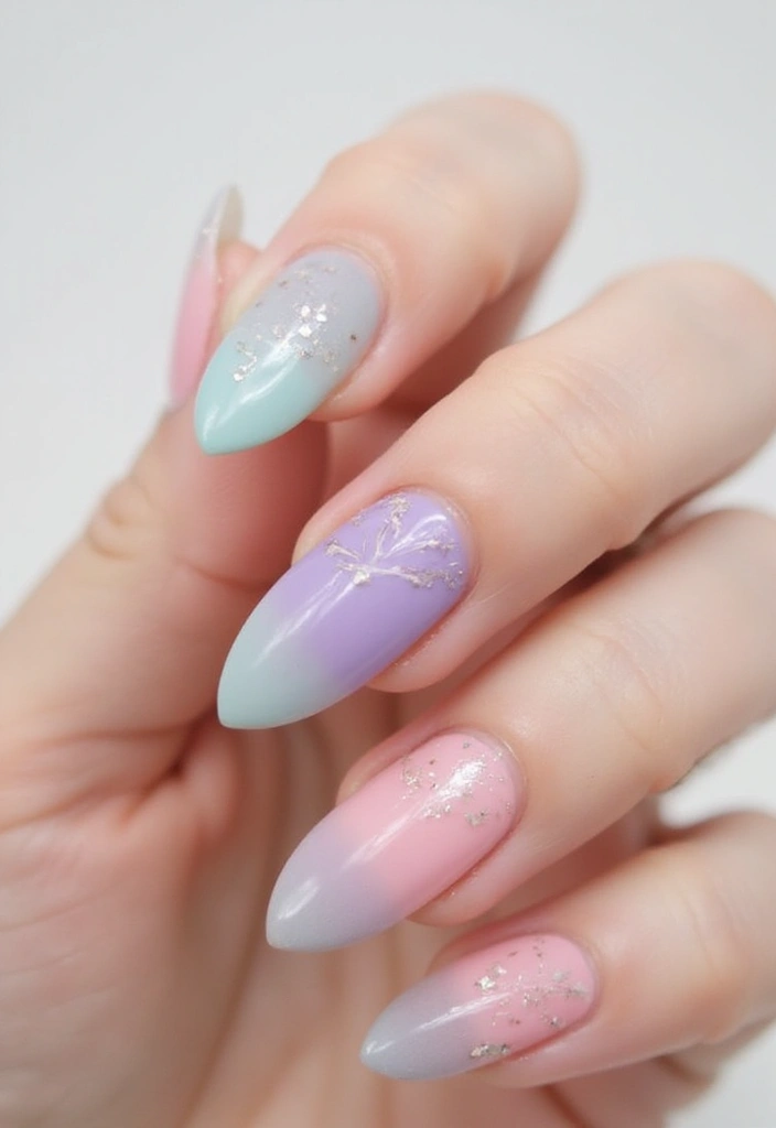 40 Cute Acrylic Nail Ideas for Adorable Hearts - 31. Two-Tone Heart Flow