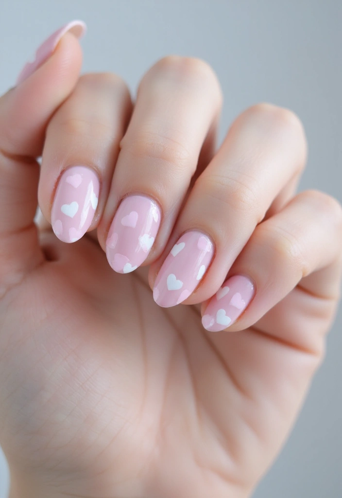 40 Cute Acrylic Nail Ideas for Adorable Hearts - 38. Floating Hearts