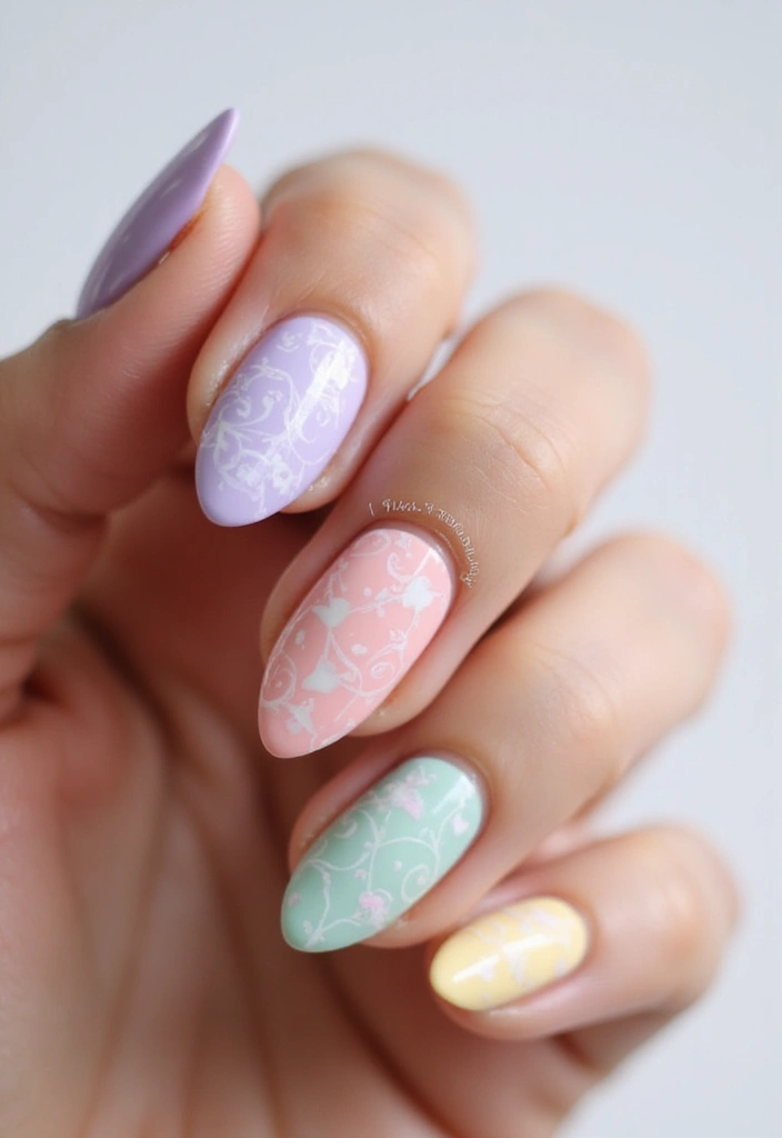 40 Cute Acrylic Nail Ideas for Adorable Hearts - 6. Sweet Heart Swirls