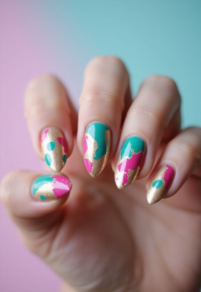 40 Dramatic Long Nail Ideas for Statement-Making - 12. Abstract Nail Art