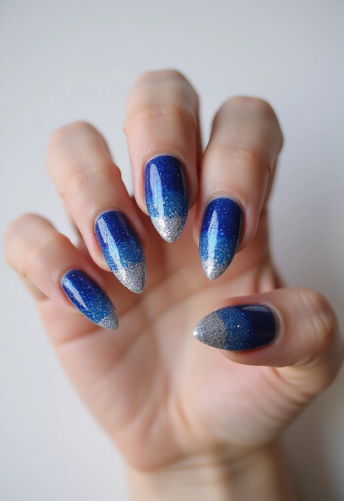 40 Dramatic Long Nail Ideas for Statement-Making - 14. Ombre Glitter Fade