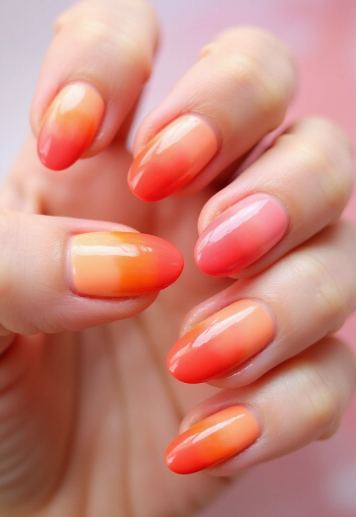 40 Dramatic Long Nail Ideas for Statement-Making - 22. Sun-Kissed Hues