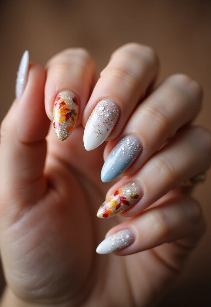 40 Dramatic Long Nail Ideas for Statement-Making - 32. Seasonal Designs