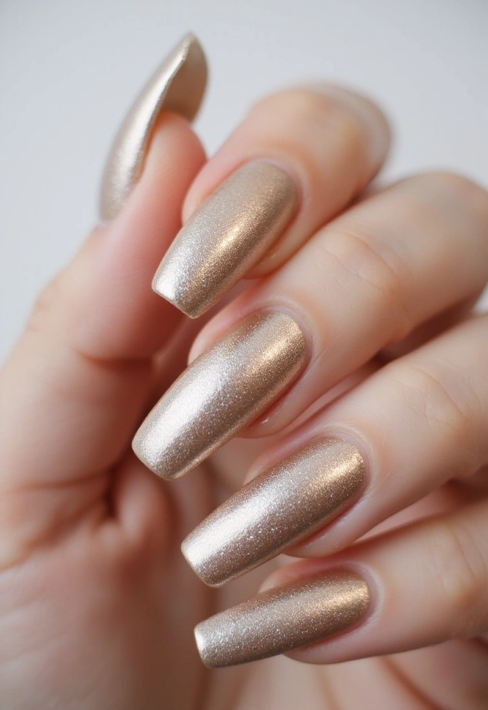 40 Dramatic Long Nail Ideas for Statement-Making - 5. Metallic Shine