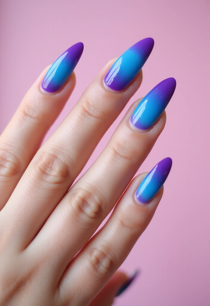 40 Dramatic Long Nail Ideas for Statement-Making - 8. Bold Gradient