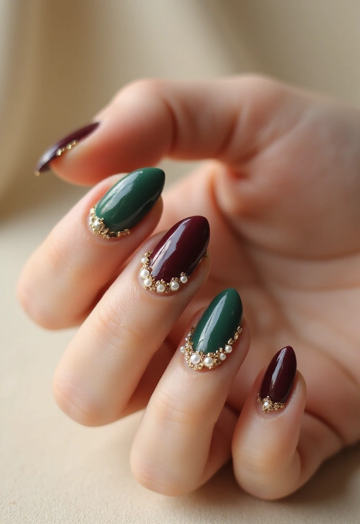 40 Elegant Nails with Pearls for Sophisticated - 27. Vintage Glam with Pearls